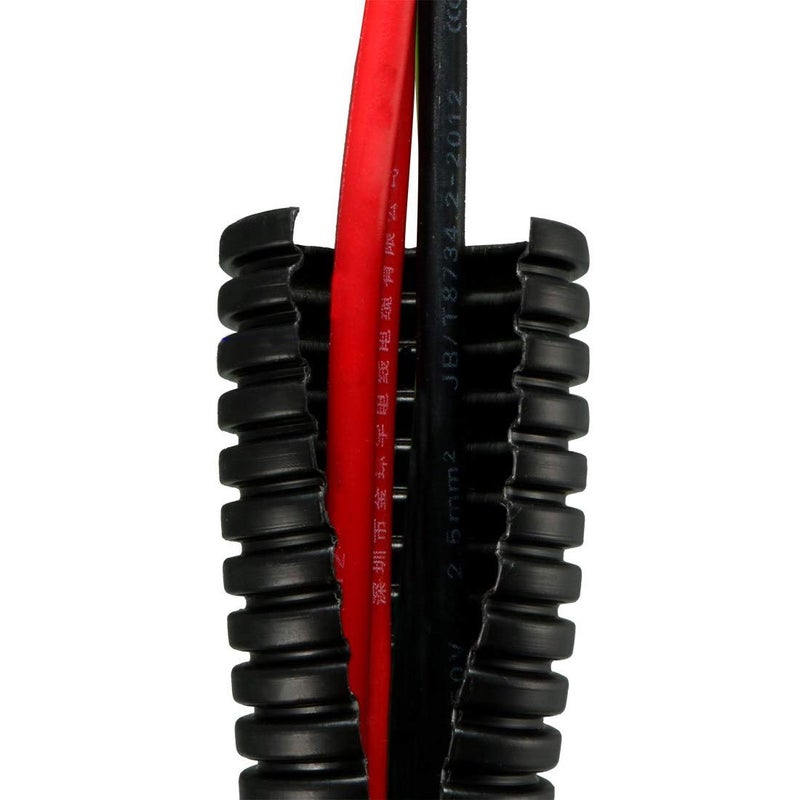 YXQ Split Wire Loom Black 25 Ft 3/4-inch ID Polyethylene Bellows Pipe Preservative Flexible Tube for Electric Conduit Liquid - Image 3